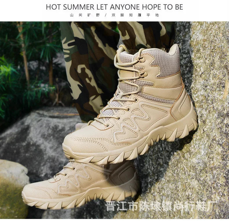Tactical Man's Boots Waterproof Desert Military Hunting Hiking Men's Shoe Unisex Army Boots Safety Ankle Climbing Boots for Man