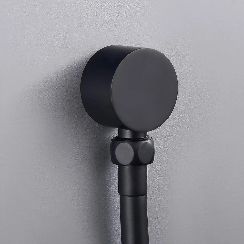 Bathroom G1/2 Shower Hose Connector Round Wall Union Supply Elbow Outlet Spout Wall Mounted,Brushed Nickel