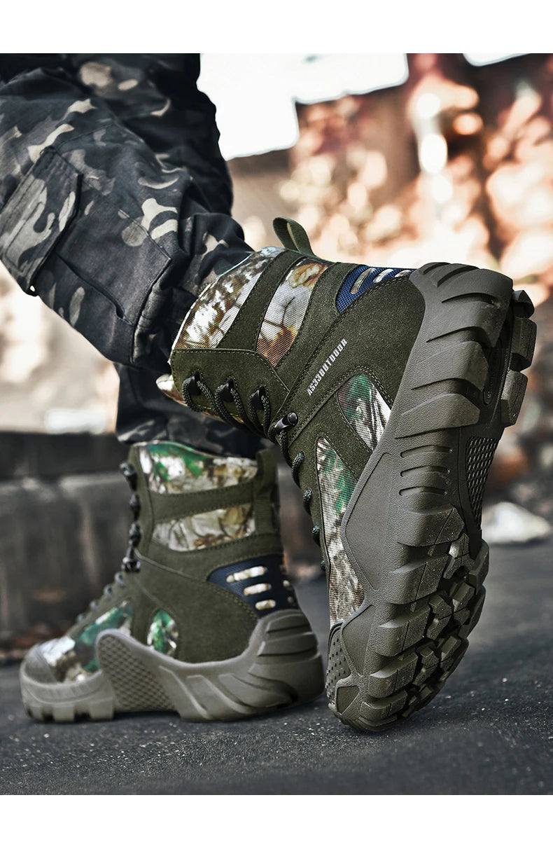 New Men Tactical Boots Lace Up Waterproof Climbing Hiking Shoes Motorcycle Training Army High Quality Hunting Unisex Desert Boot
