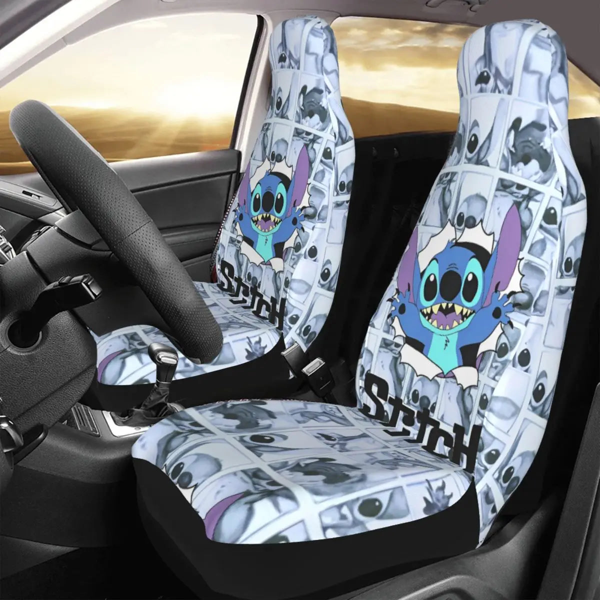Stitches Car Accessory Seat Covers for Front Seats Interior Auto Truck Van SUV Cars High Quality Cover Set of 2