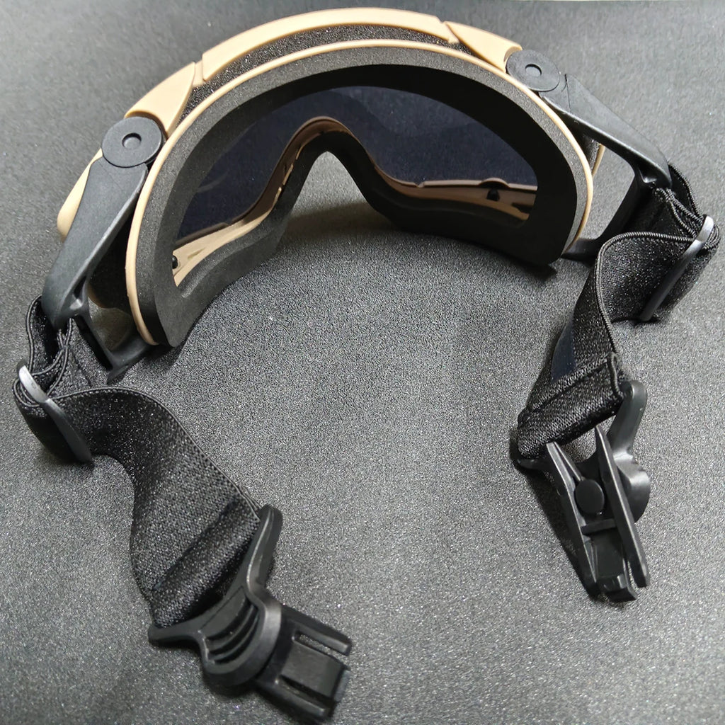 Tactical FMA Goggle, Goggle for Hunting Helmet Anti-fog Lens,Shock Resistance, Windproof Eye UV Glasses for Hunting, Shooting