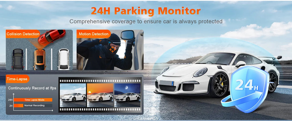 Dual Lens Dash Cam For Car Camera 4K Video Recorder WIFI GPS Car DVR Front and Rear View Camera Night Vision Car Accessories