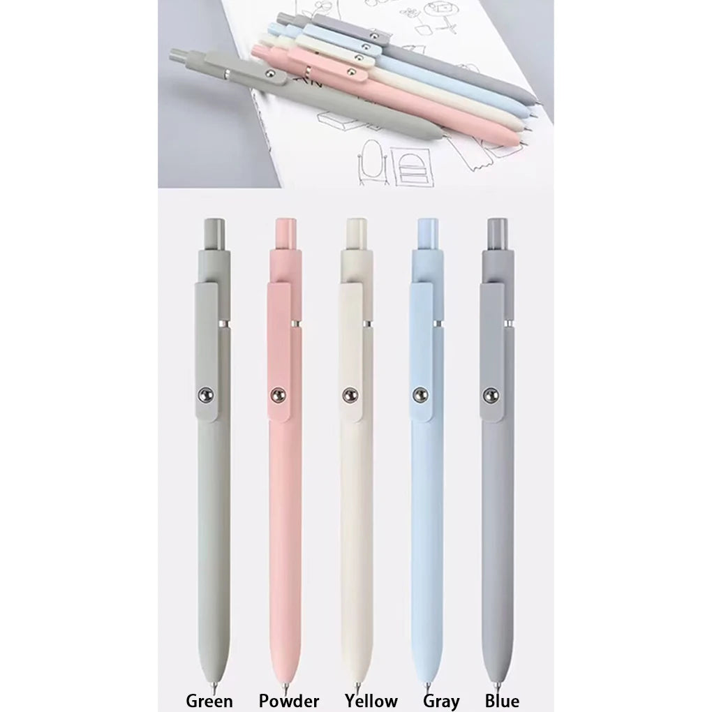 5 Pcs/Set AssortedColor Smooth Writing Gel Pens 5 Pcs Fine Point Ink Pens Set Cute Office And School Supplies 0.5mm