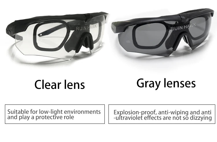 Tactical Glasses With Myopia Frame Sports Airsoft Hunting Mountaineering Goggles Shooting Military Equipment Sunglasses