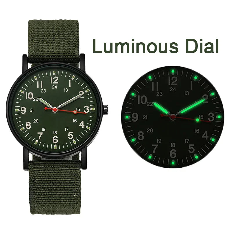 Military Men Watch Outdoor Sports Wristwatches Simple Nylon Band Luminous Male Army Quartz Wrist Watch Relogio Masculino