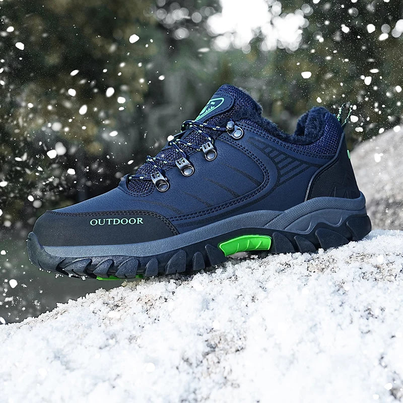 Hiking Boots Man Winter Sneakers Luxury Designer Men's Leather Boots Models Winter Shoes Anti Slip Sneakers Platform Ankle Boots
