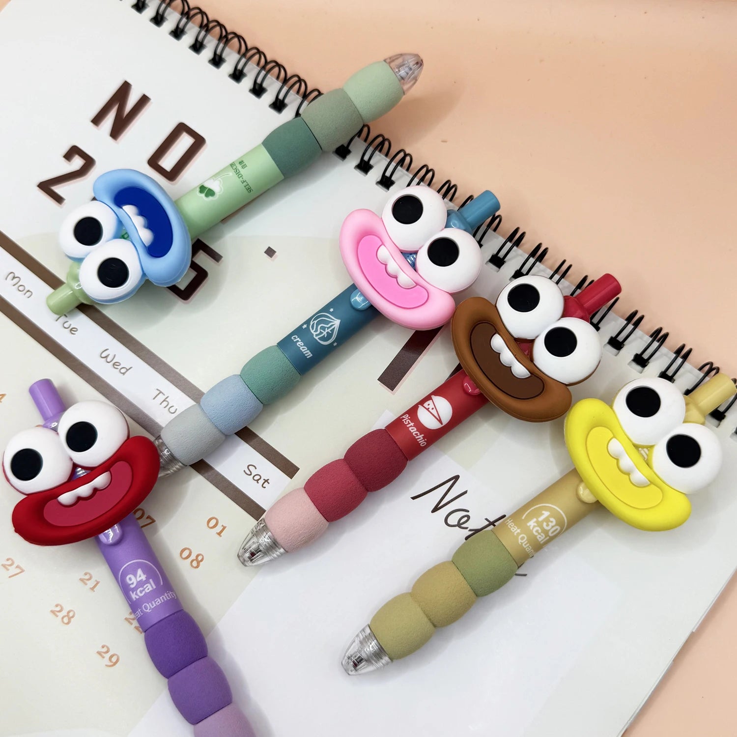 5 cute and creative ballpoint pens, black 0.5mm fine-tipped pens, suitable for school, office, and as a student gift.