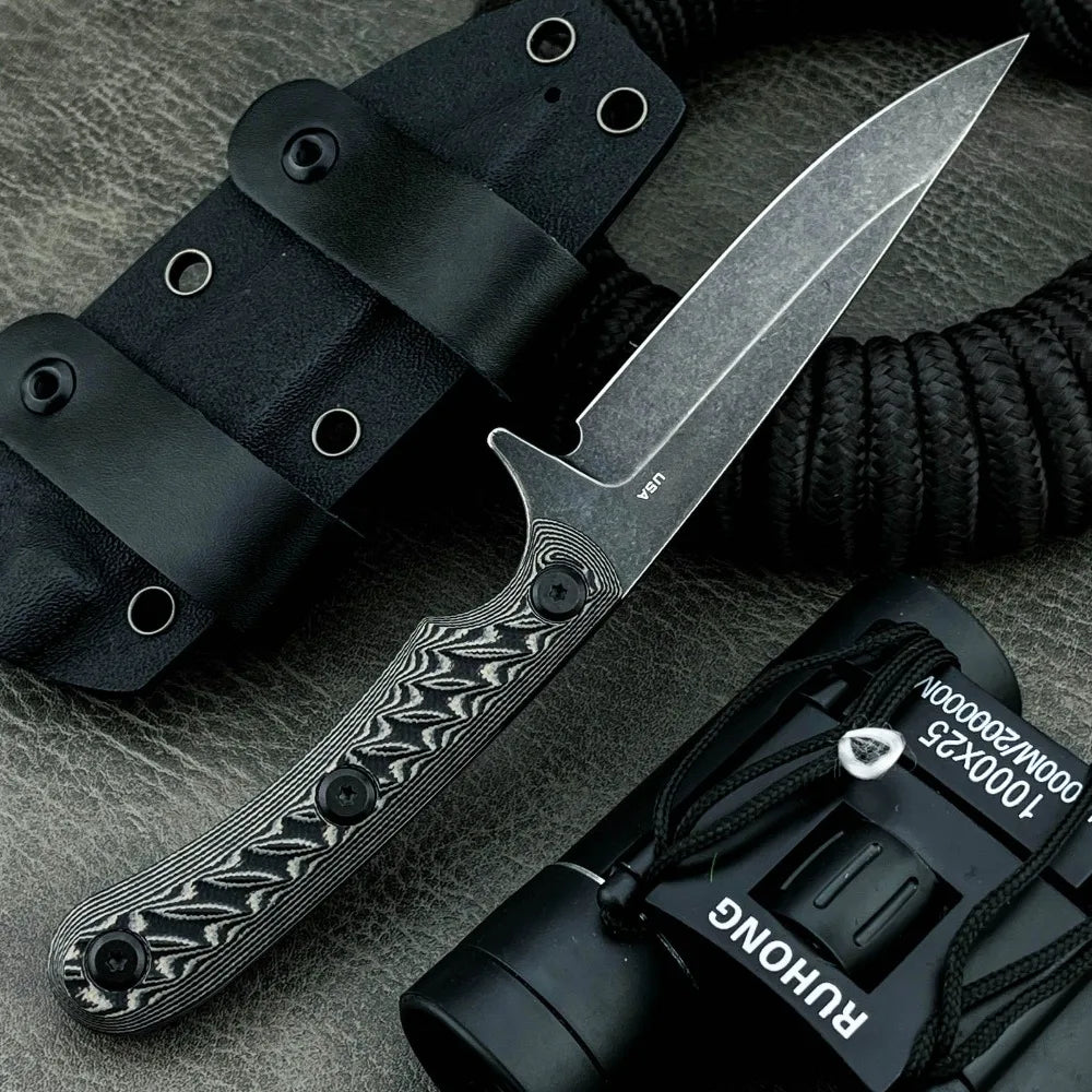 Multifunctional Outdoor Camping Hiking Rescue Straight Knives Jungle Adventure Tactics Self-defense Practical Hunting Knife tool