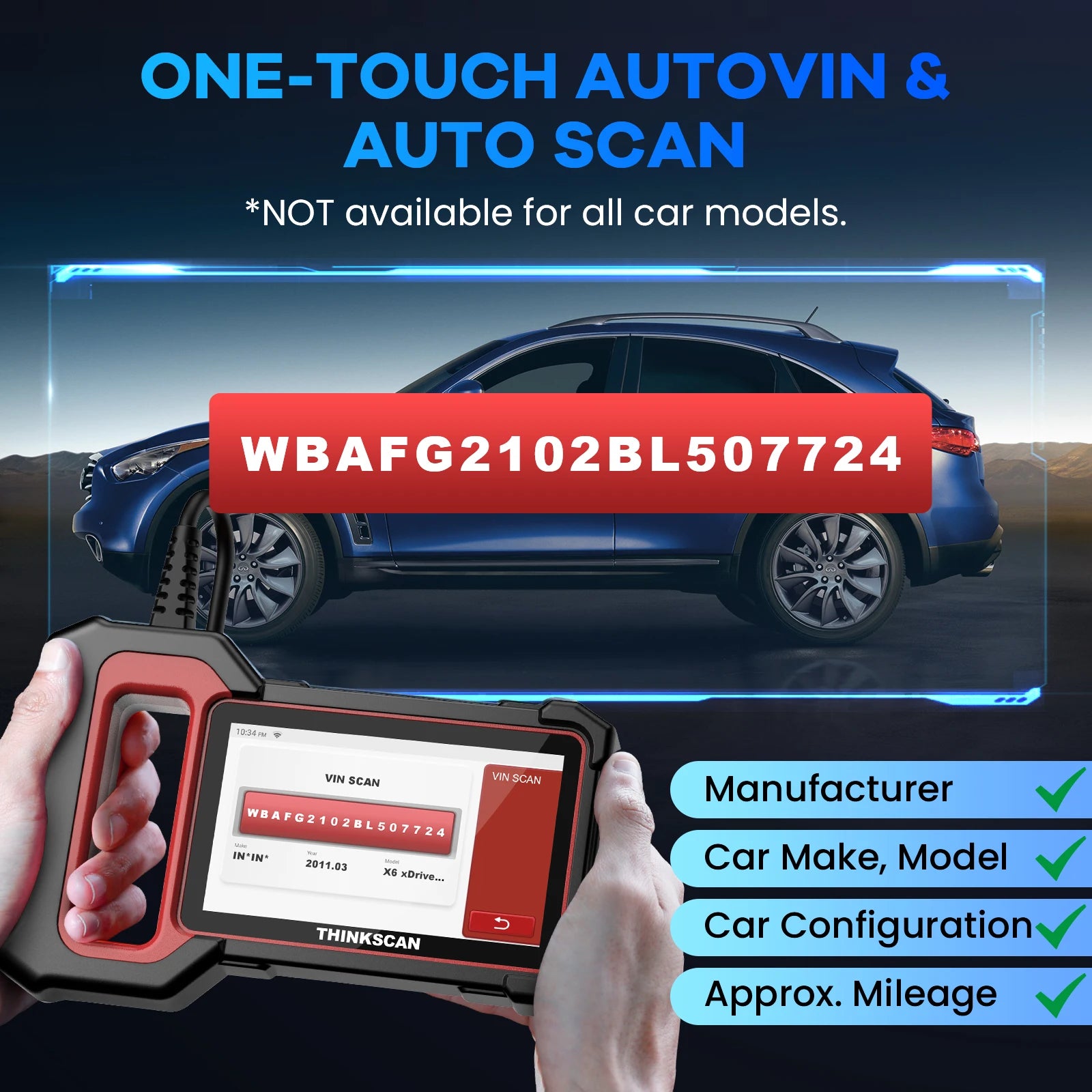 THINKCAR Thinkscan Plus S5 S6 OBD2 Auto Scanner diagnostic tools with ECM TCM ABS SRS system 5 resets Code Reader lifetime free