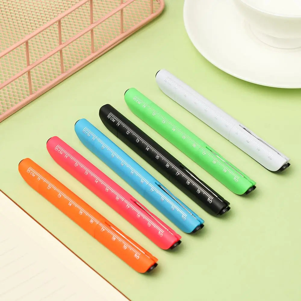 Creative Multifunction Ballpoint Pen with Folding Scissors Knife Ruler Candy Color Pens for Writing Office School Stationery