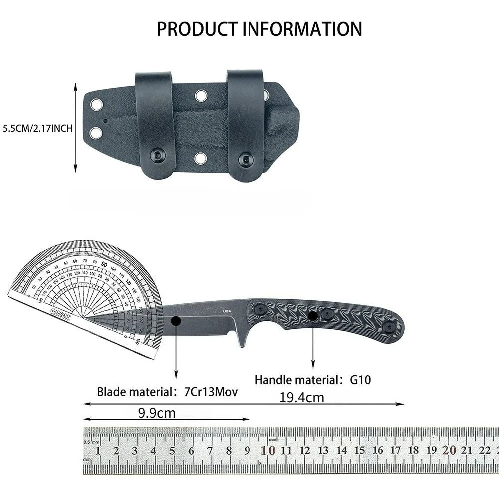 Multifunctional Outdoor Camping Hiking Rescue Straight Knives Jungle Adventure Tactics Self-defense Practical Hunting Knife tool