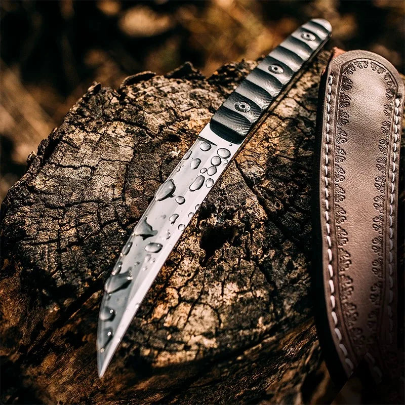 Outdoor camping survival knives, self-protection, wilderness survival tactics, straight knives, Swiss high hardness military kni