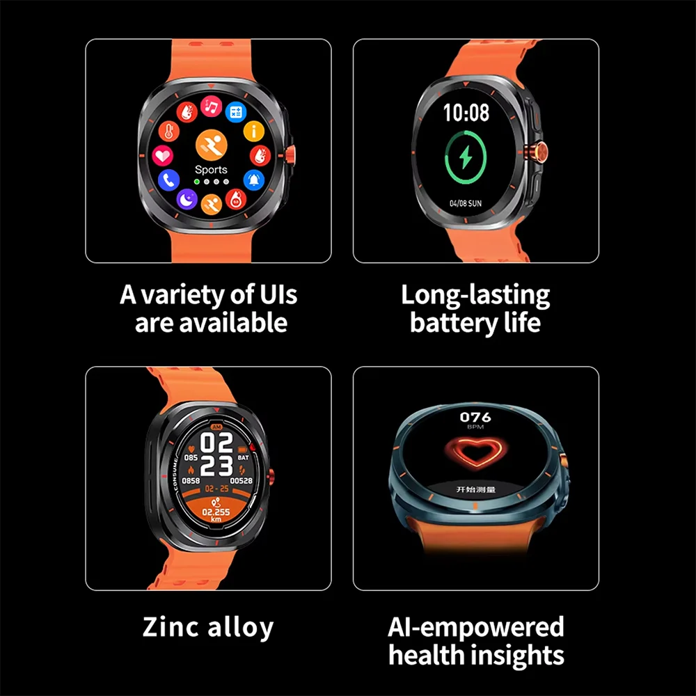 G.L Wear 2025 New Smartwatch for Men Heart Rate Monitoring Bluetooth Calling Fitness Tracking Pedometer Men's Smartwatch