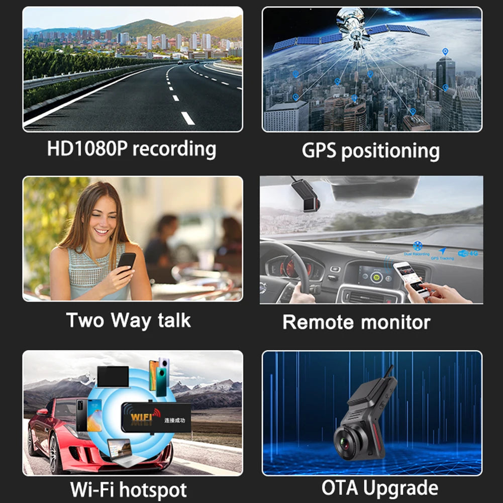4G Camera, Car DVR, WiFi, GPS, Cloud, Front And Rear Car, Black Box, Full HD Camera, Parking, Night Vision, Dash Cam