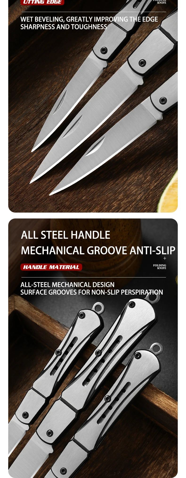 Outdoor knife hunting knives camping high quality profesional self-defense  multifunctional portable switch blade fruit knife