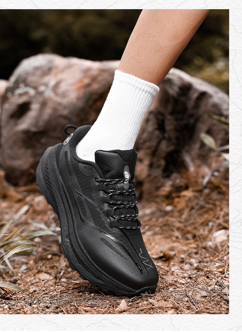 Sports and leisure shoes, men's shoes, marathon oversized air cushioned shoes, fly woven all season rubber, wear-resistant, anti