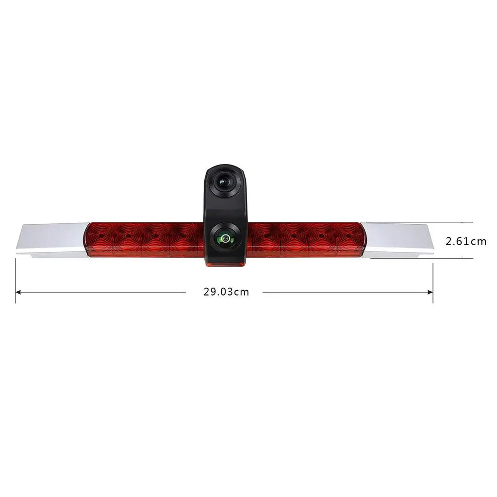 Dual Lens Brake Light Rear View Reversing Camera for All Flat Cars Compatible for Hella 2DA 343 106-201 with 7" Mirror Monitor