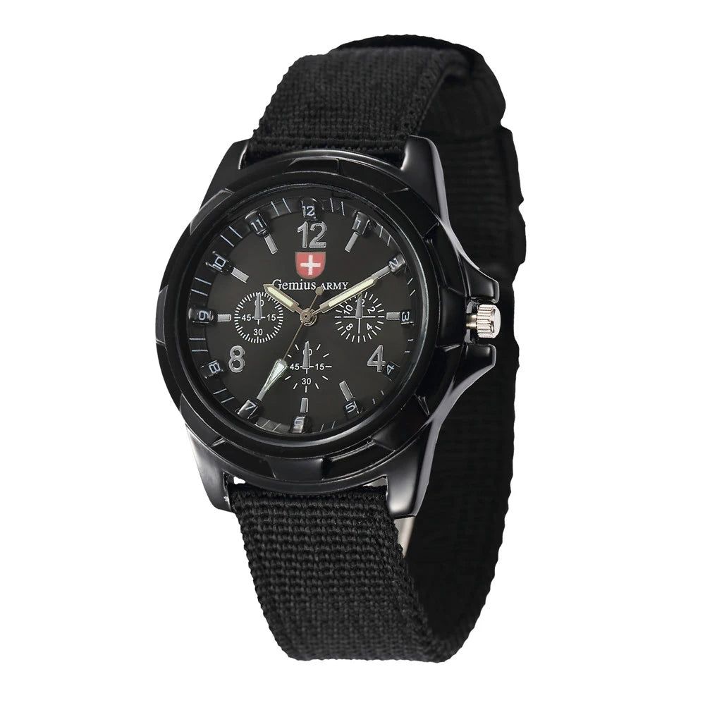 Military Mens Watch Top Brand Army Green Sports Analog Quartz Wristwatch Nylon Band Fashion Casual Men's Clock relogio masculino