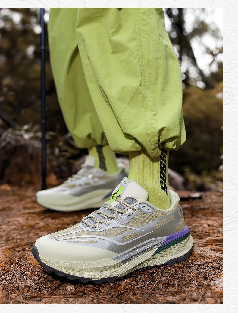 Sports and leisure shoes, men's shoes, marathon oversized air cushioned shoes, fly woven all season rubber, wear-resistant, anti