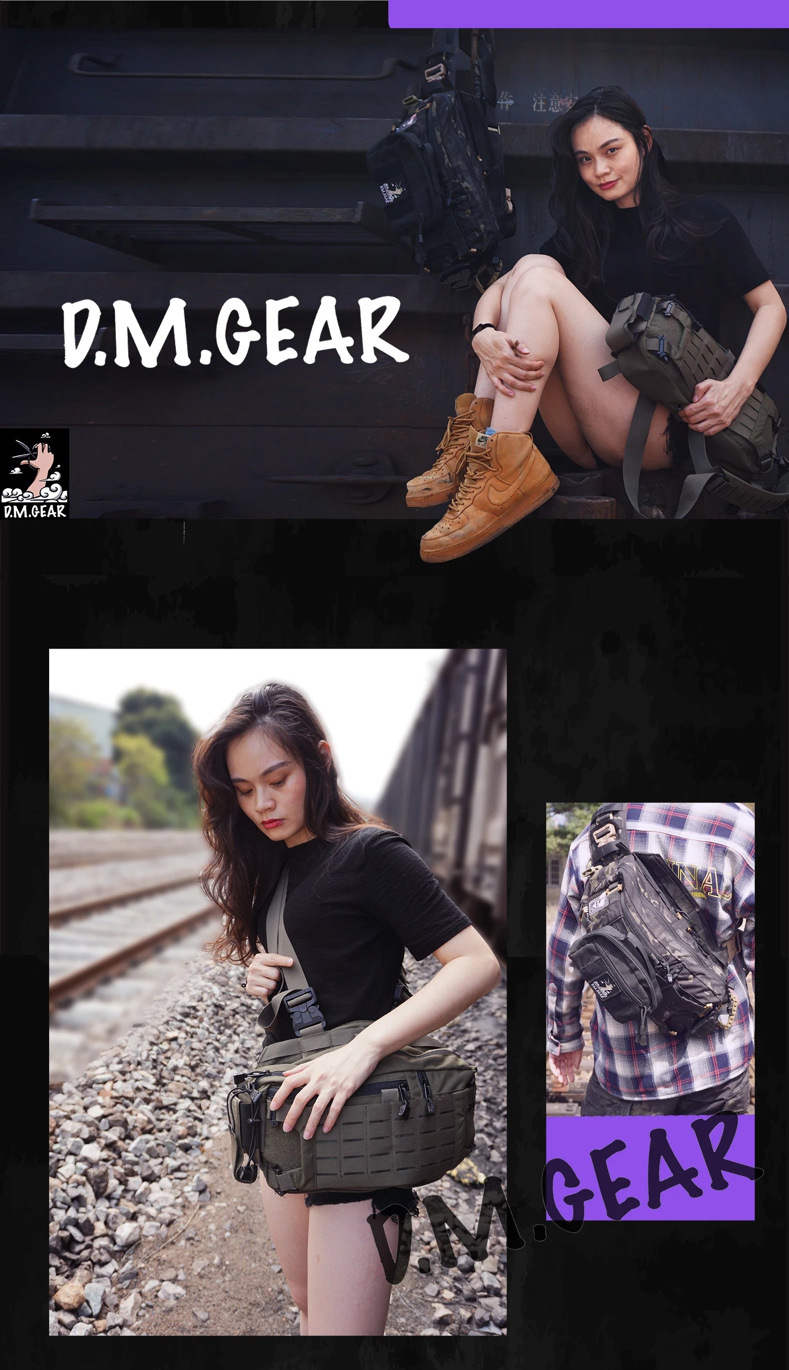 Tactical Backpack Hunting Gear 421X Chest Bag Sports Bags For Men Molle Hunting Camping Shoulder Sling Accessory Strap Outdoor