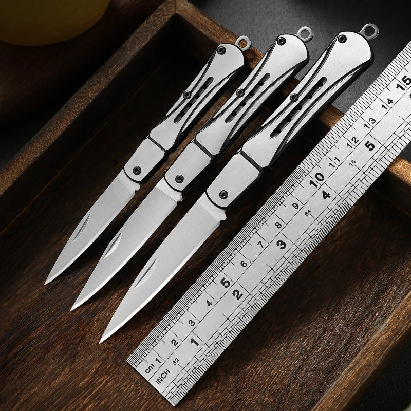 Outdoor knife hunting knives camping high quality profesional self-defense  multifunctional portable switch blade fruit knife