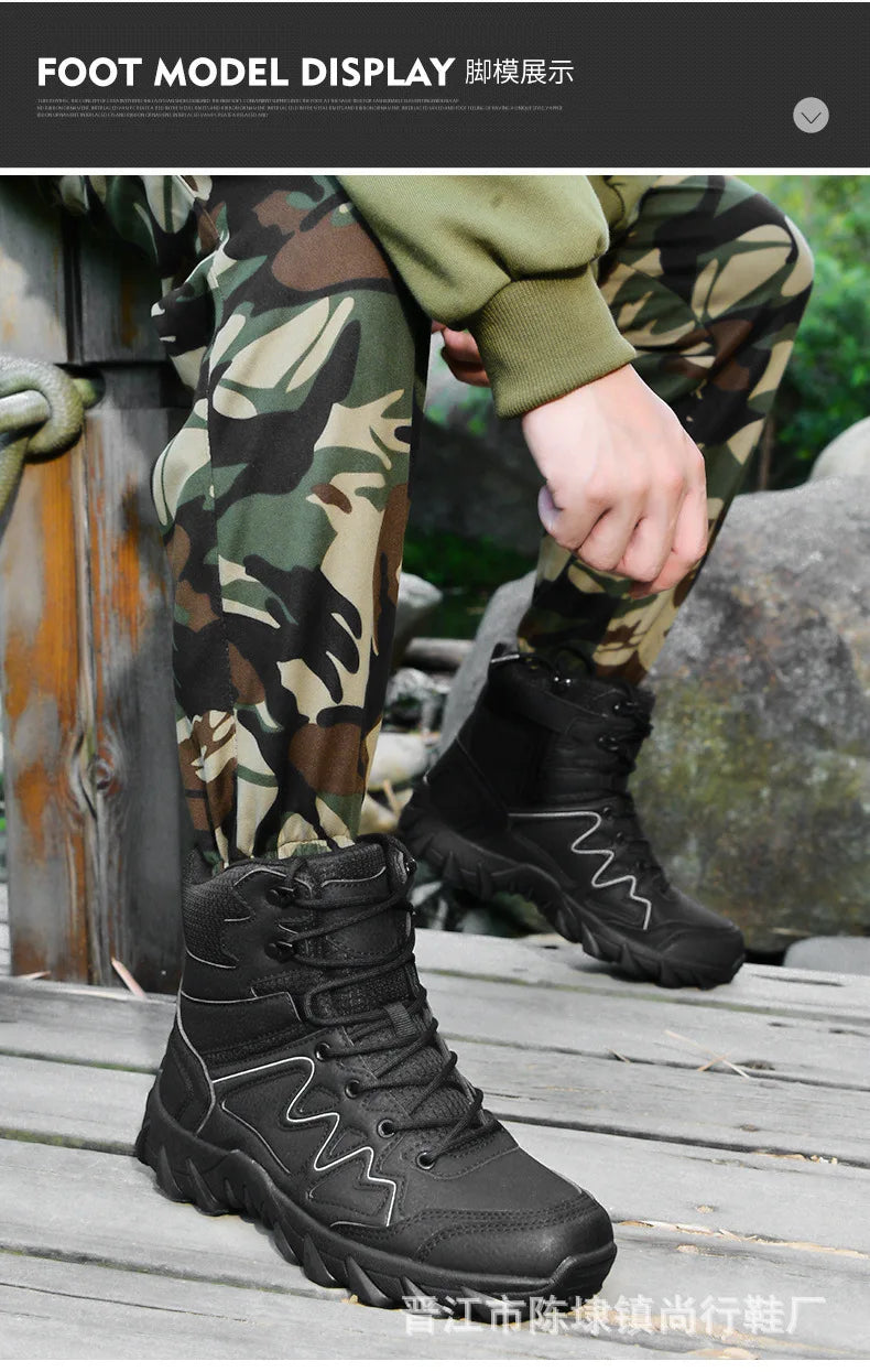 Tactical Man's Boots Waterproof Desert Military Hunting Hiking Men's Shoe Unisex Army Boots Safety Ankle Climbing Boots for Man