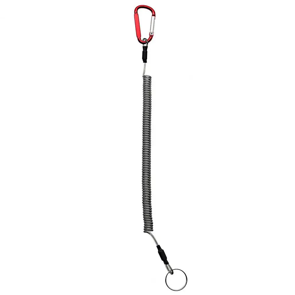 Keychains Anti-lost Rope Retractable with Keyring Carabiner Theftproof Coiled Spring Fishing Pliers Anti-lost Safety Lanyard
