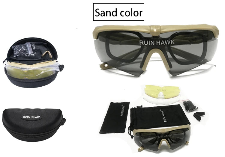 Tactical Glasses With Myopia Frame Sports Airsoft Hunting Mountaineering Goggles Shooting Military Equipment Sunglasses