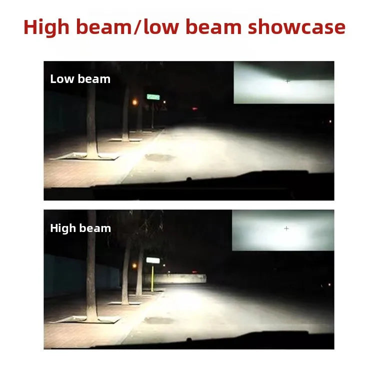 Automotive LED Headlights - High/Low Beam Switchable Headlight Bulbs, Laser Wireless Integrated LED Lights, Motorcycle Lights