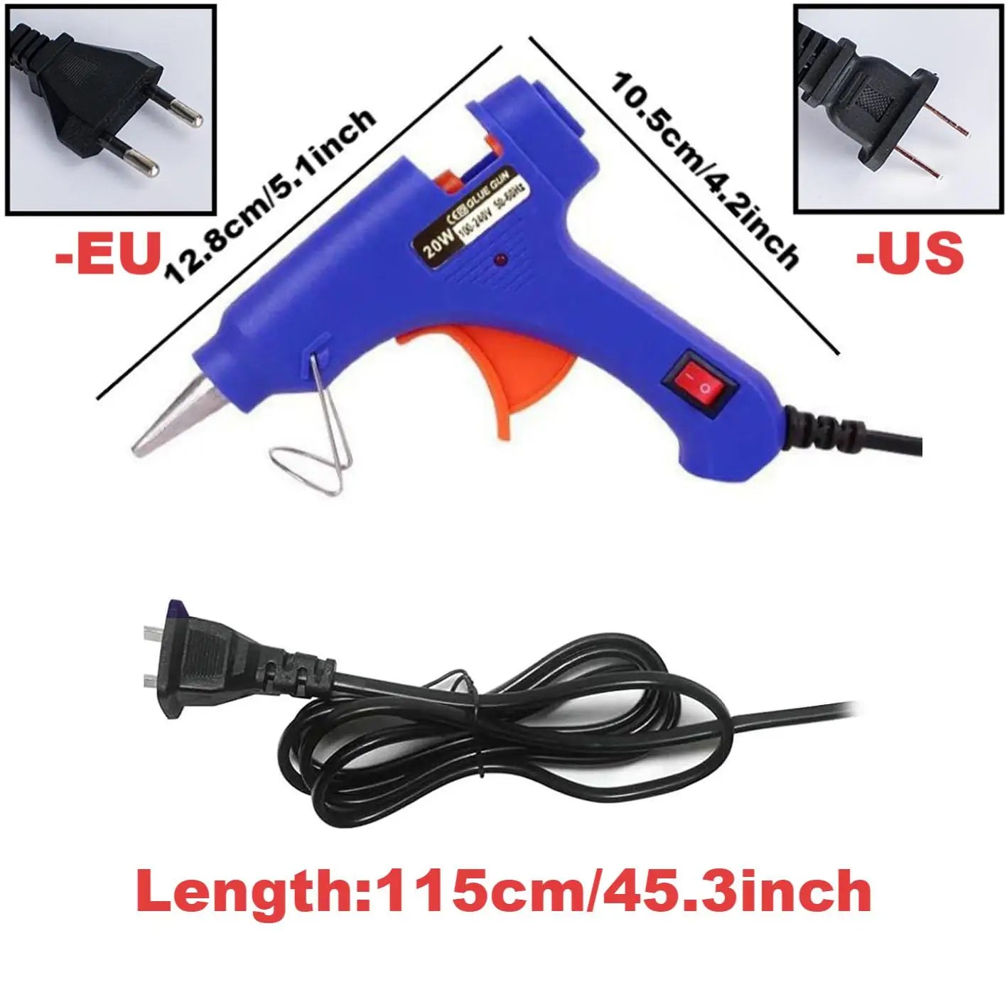 Hot Glue Gun Kit with 1-50Glue Sticks, Fast Preheating Hot Melt, High Temp for School Crafts DIY Arts and Quick Home Repairs 20w