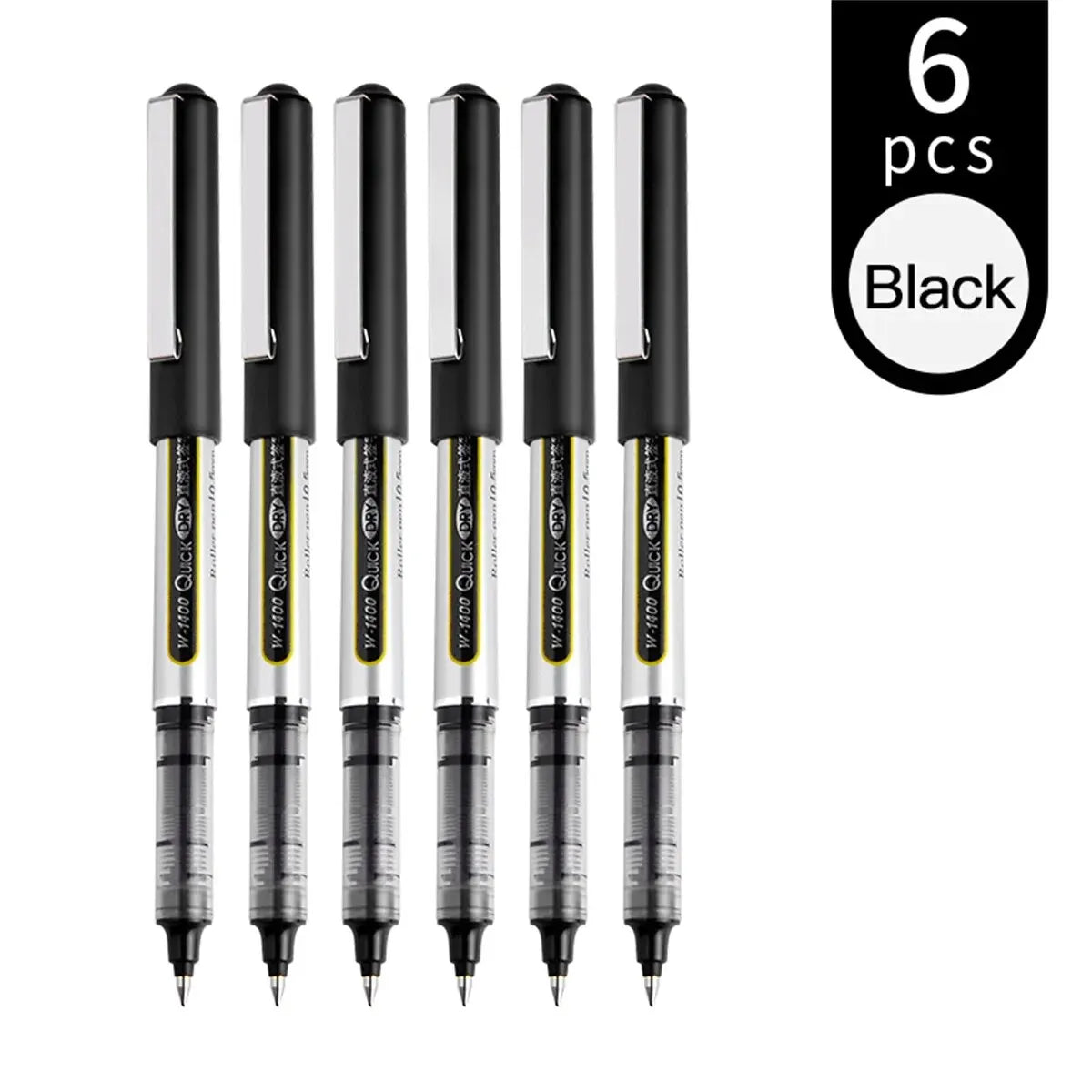 6/12pcs Unique Pens: Large Capacity Gel Pen, Liquid Ink Pens, 0.5mm Fine Tip, Quick Drying, Used For Writing Diary Notes, School