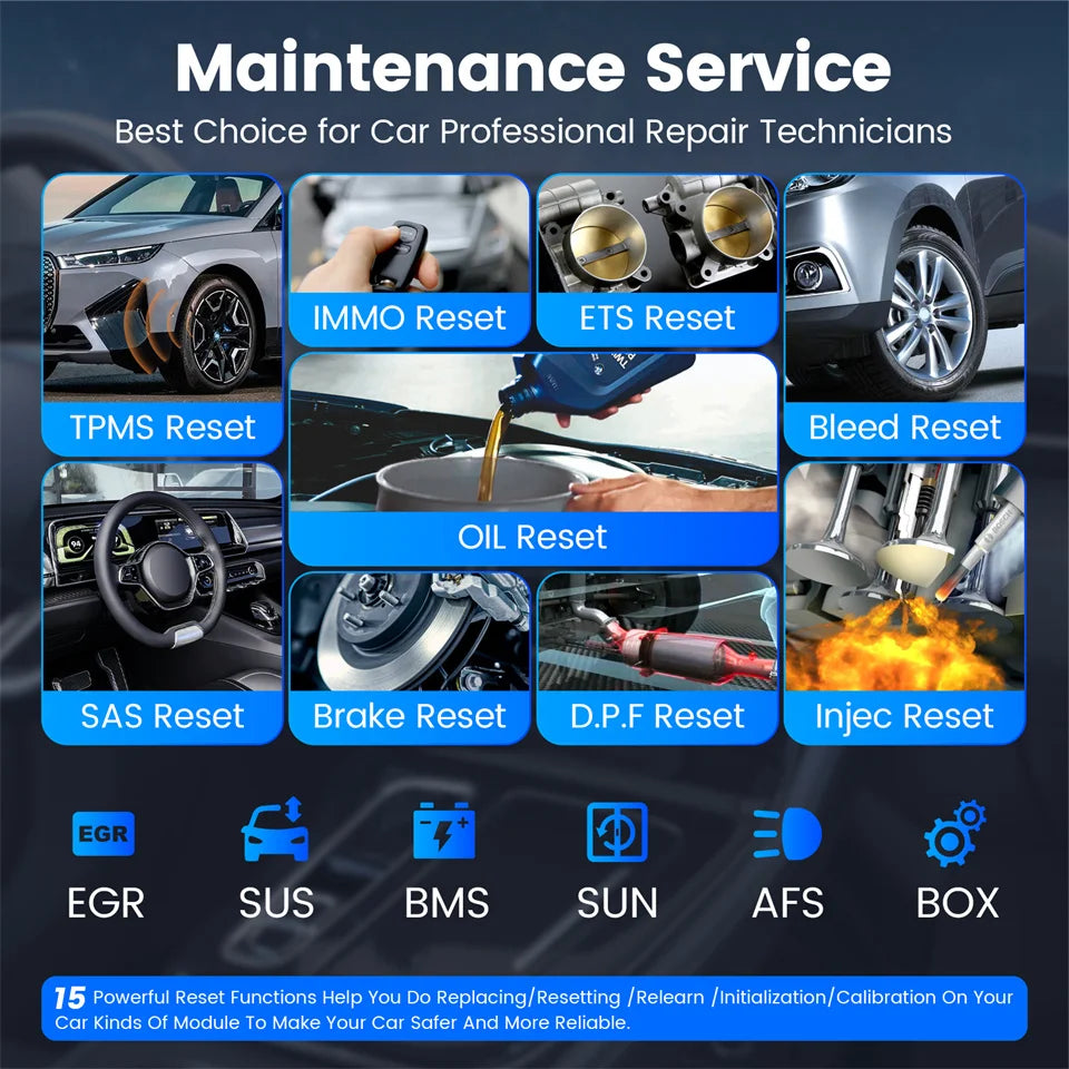 MUCAR Driverscan Car Diagnostic Scanner Full System Car Code Reader 15 Reset Bidirectional Control OBD2 Scanner