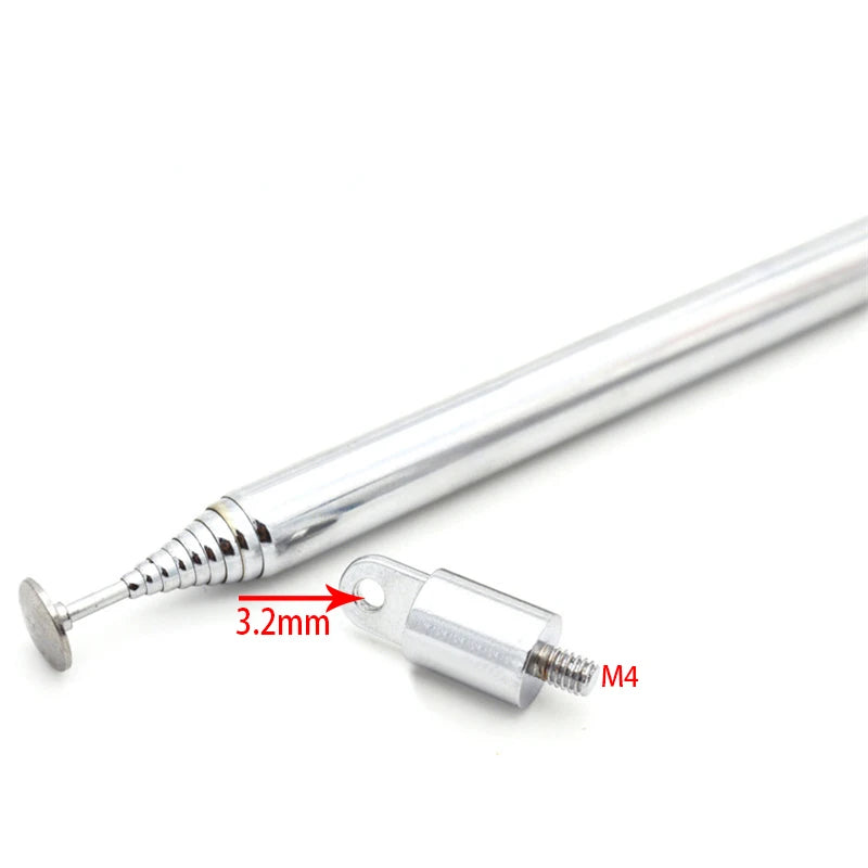 Rod Antenna 120cm Adapter Remote Control Antenna 10 Sections Alarm Antenna Crystal Radio Receiver Kit Telescopic Antenna