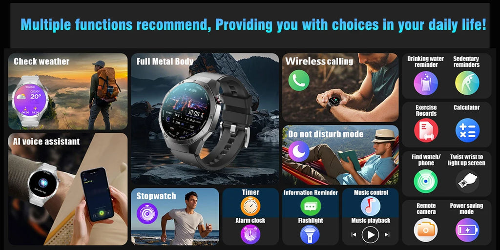 2025 New GUHUAVMI GT5 Pro Smart Watch Men HD AMOLED Screen GPS Motion trajectory HeartRate Bluetooth Call 1.52" SmartWatch IP68