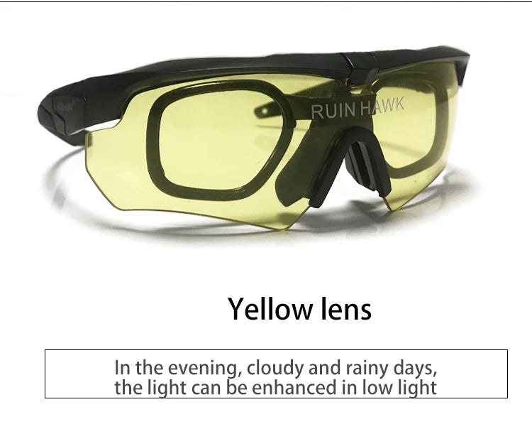 Tactical Glasses With Myopia Frame Sports Airsoft Hunting Mountaineering Goggles Shooting Military Equipment Sunglasses