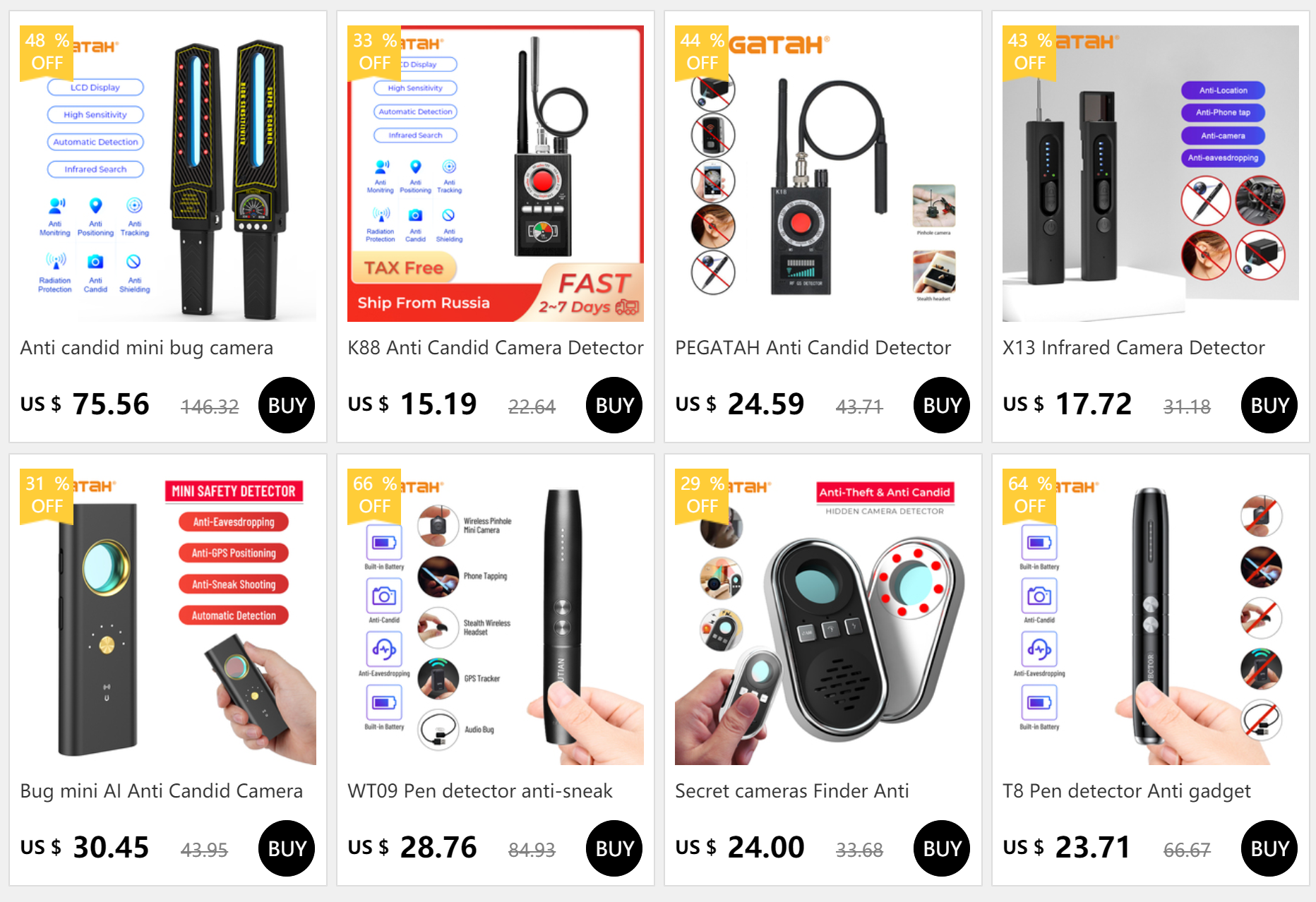 K88 Hidden Devices Detector LED display Anti Candid Camera Detector hunter GPS Bug mini camera RF  Signal Scanner Camera Finder