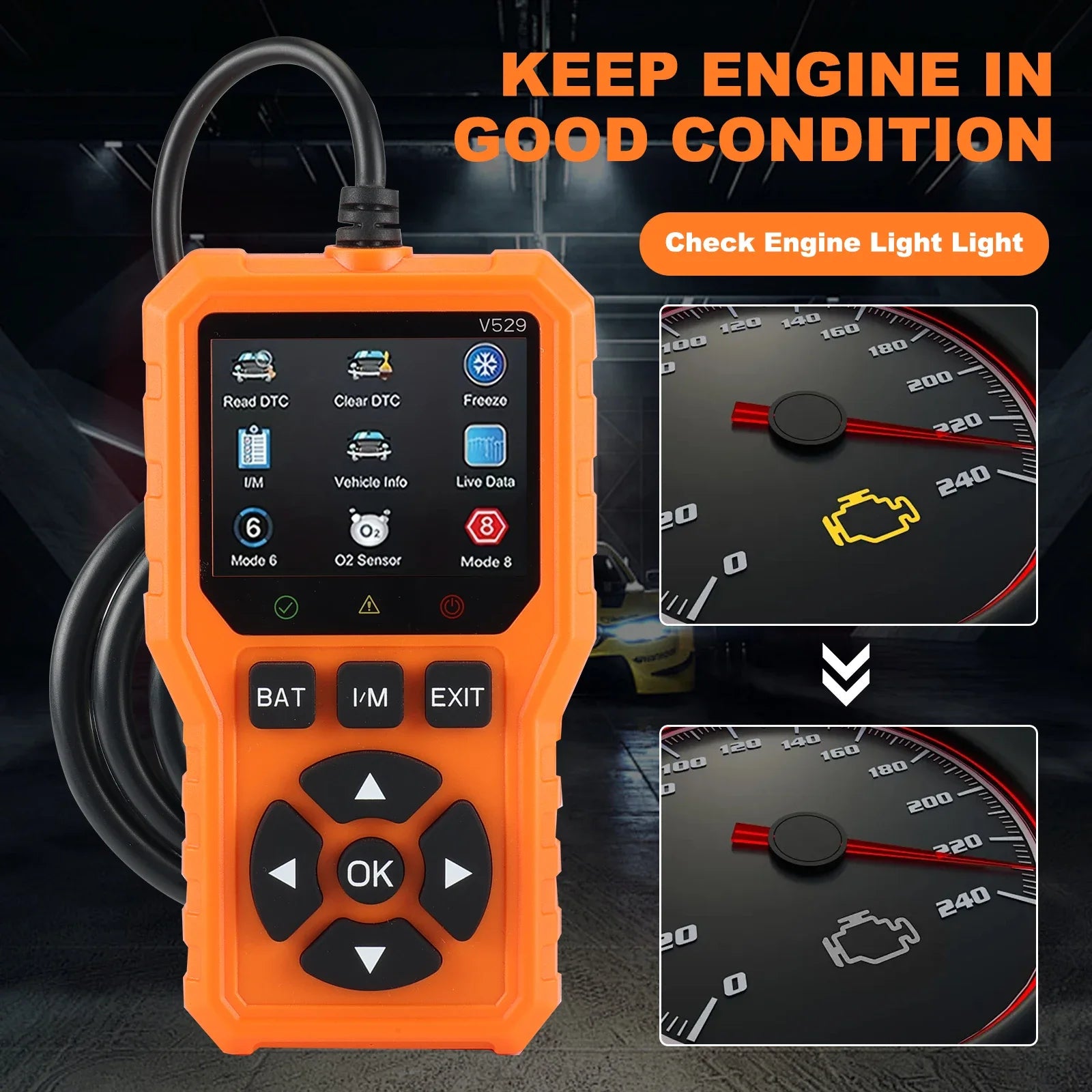 Car OBD2 scanner diagnostic tool is a comprehensive car code reader and engine fault scanner suitable for all vehicles