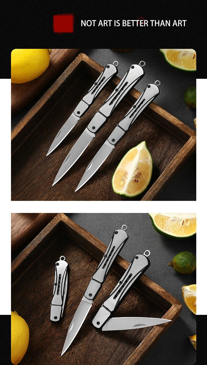 Outdoor Knife Hunting Knives Camping High Quality Profesional Self-defense  Multifunctional Portable Switch Blade Fruit Knife