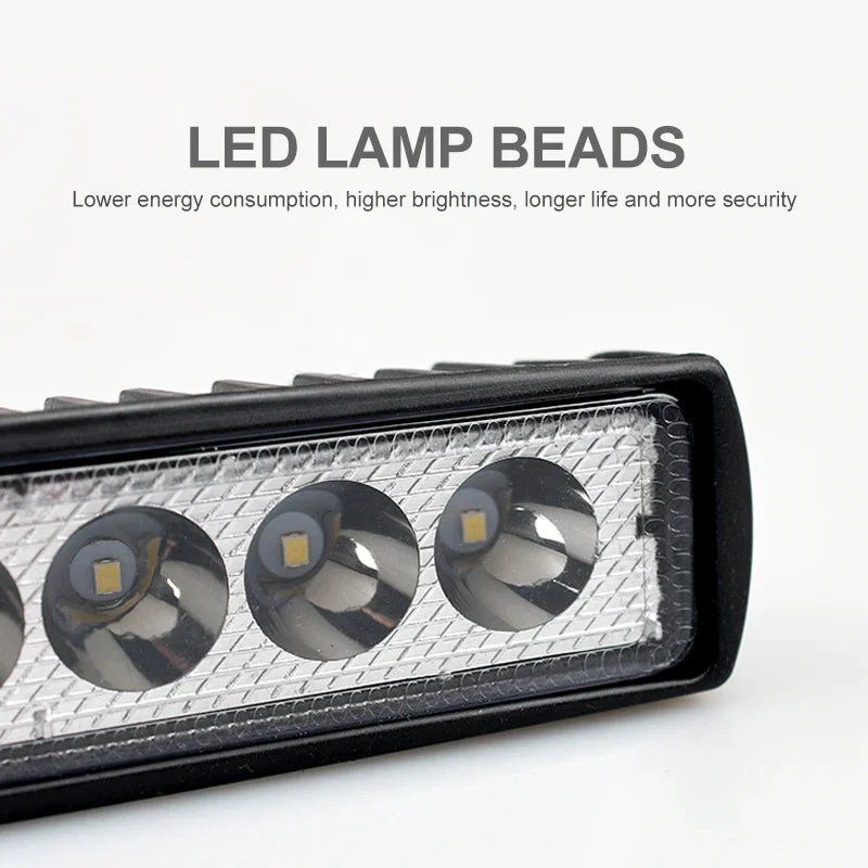 6 LED Motocycle Work Light High Bright Spotlight Offroad Automobile Truck Driving Fog Headlights DRL Driving Lamp 12V