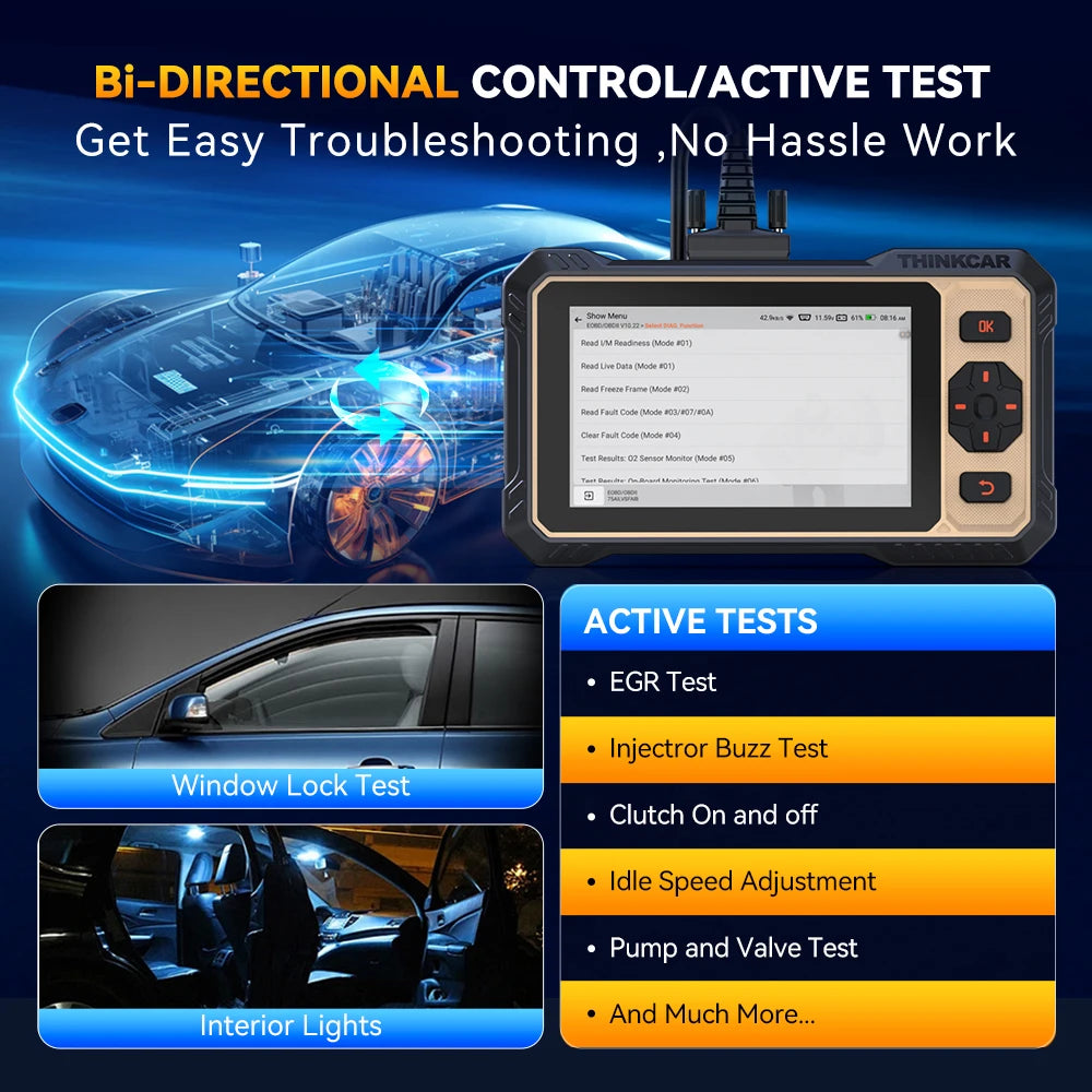 THINKCAR THINKSCAN 662 Auto OBD2 Scanner CAN-FD Bidirectional Test Free Update OIL Reset DPF ABS Brake SAS Car Diagnostic Tools