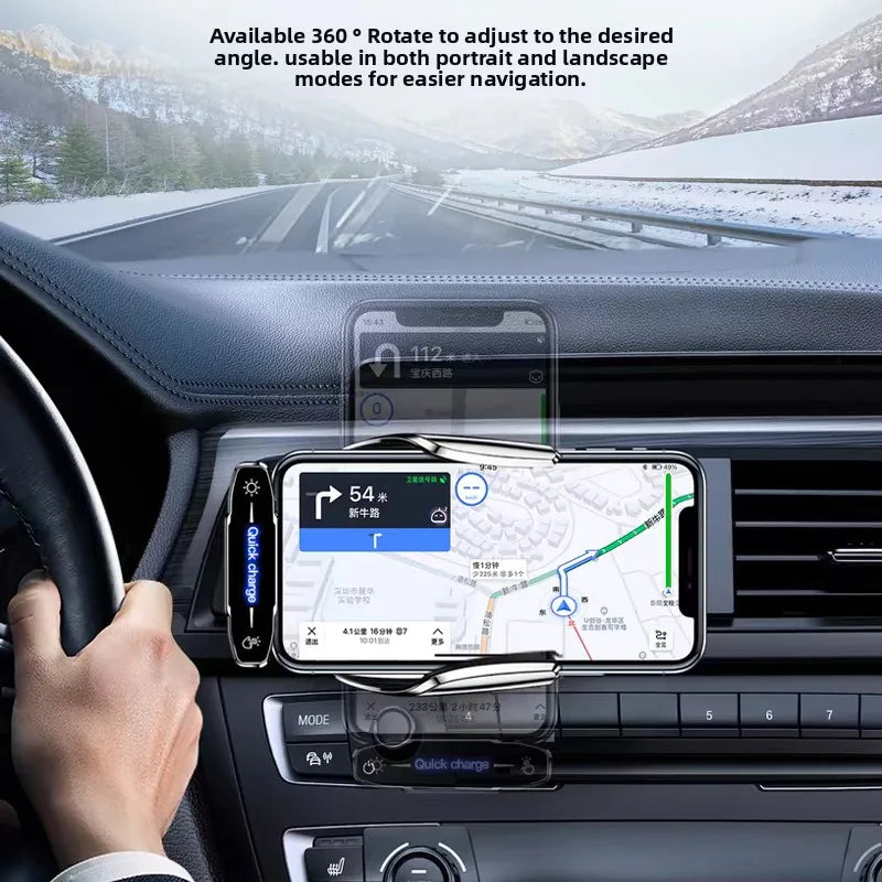 Wireless Charger For Car Mobile Cell Phone Holder Support For Mobile Car Mount Automotive Electric Induction Auto Clamping