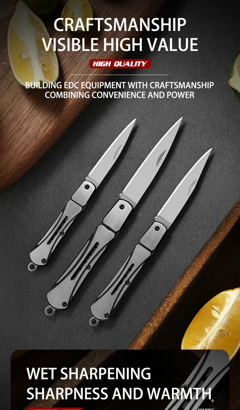 Outdoor Knife Hunting Knives Camping High Quality Profesional Self-defense  Multifunctional Portable Switch Blade Fruit Knife