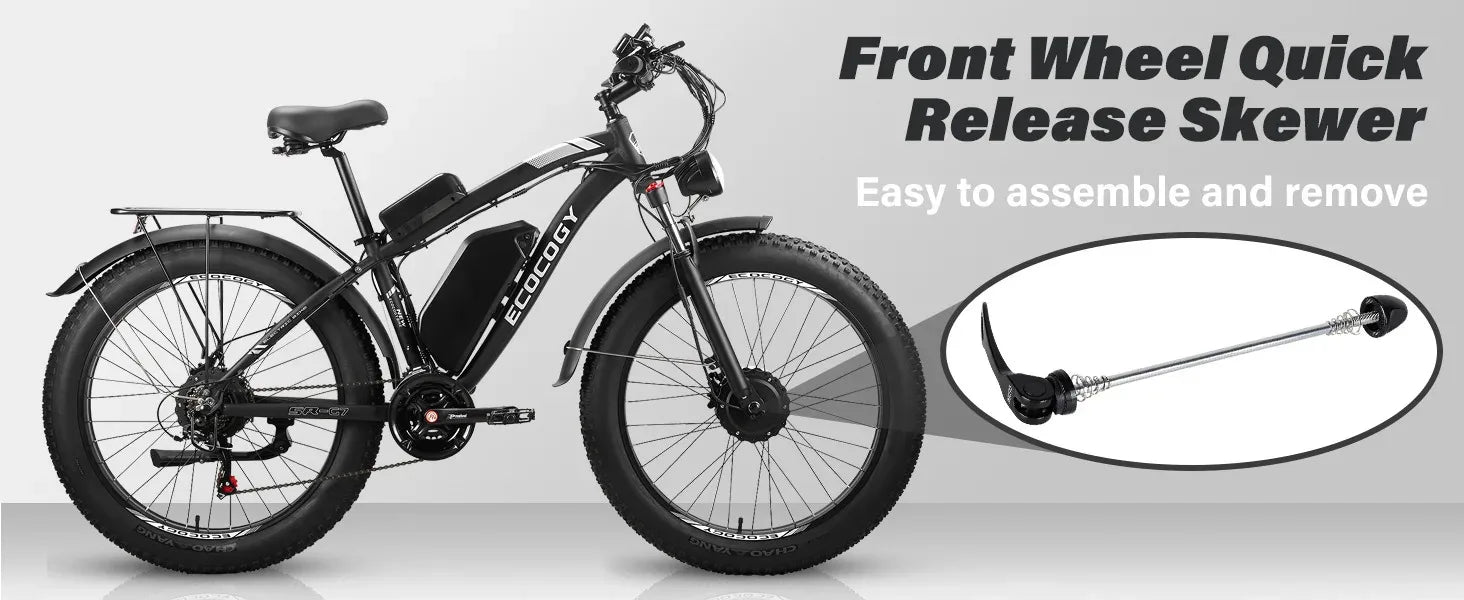 Fashionable electric bike, 2000W*2 dual motors 52V 32AH long battery life hydraulic brake stable and durable electric bicycle