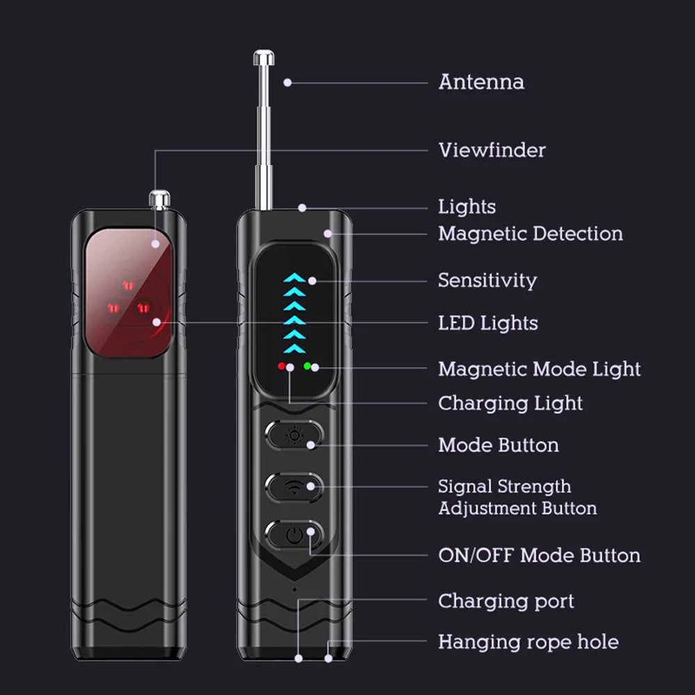 T17 Anti Camera Detector Upgraded Anti Spy Gadget GPS Tracker Finder Bug Detector Wireless RF Signal Infrared Scanner