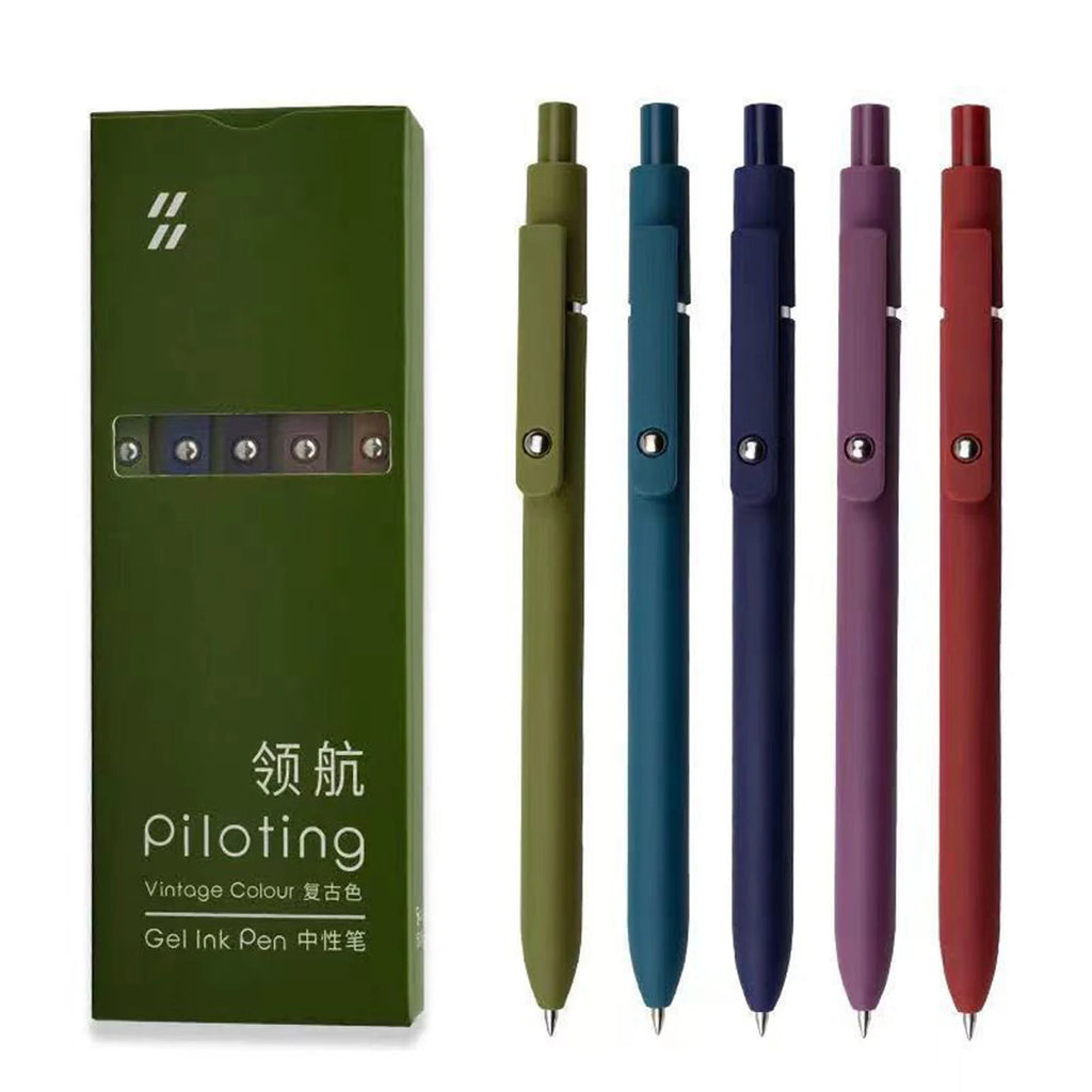 5 Pcs/Set AssortedColor Smooth Writing Gel Pens 5 Pcs Fine Point Ink Pens Set Cute Office And School Supplies 0.5mm