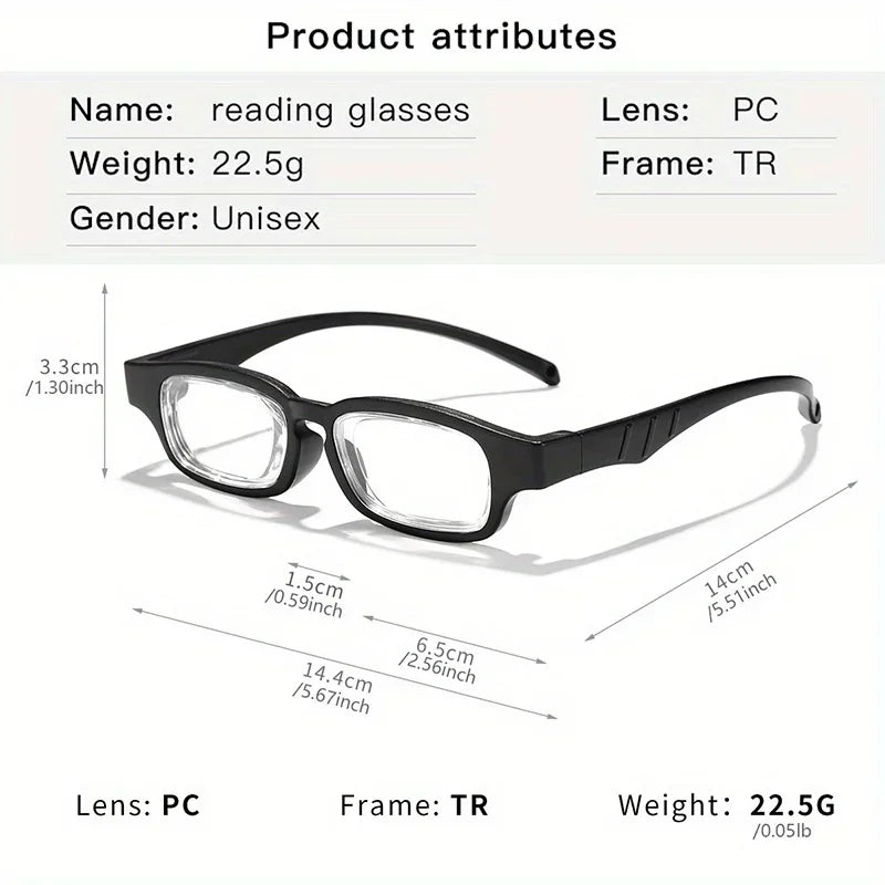 New TR Adjustable Reading Glasses Each Lens Can Be Adjusted 0.5 To 3.5 Rotatable Focus Glasses Portable Presbyopia Glasses