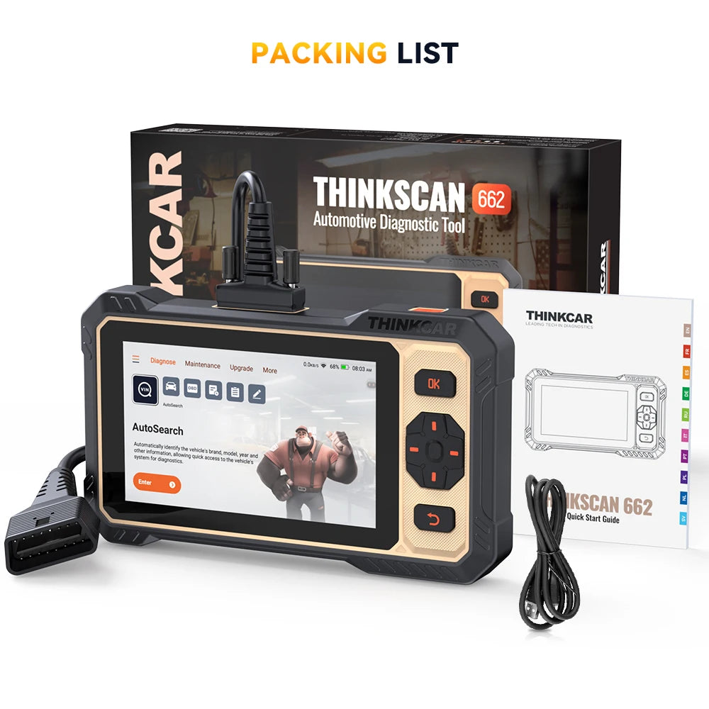 THINKCAR THINKSCAN 662 Auto OBD2 Scanner CAN-FD Bidirectional Test Free Update OIL Reset DPF ABS Brake SAS Car Diagnostic Tools