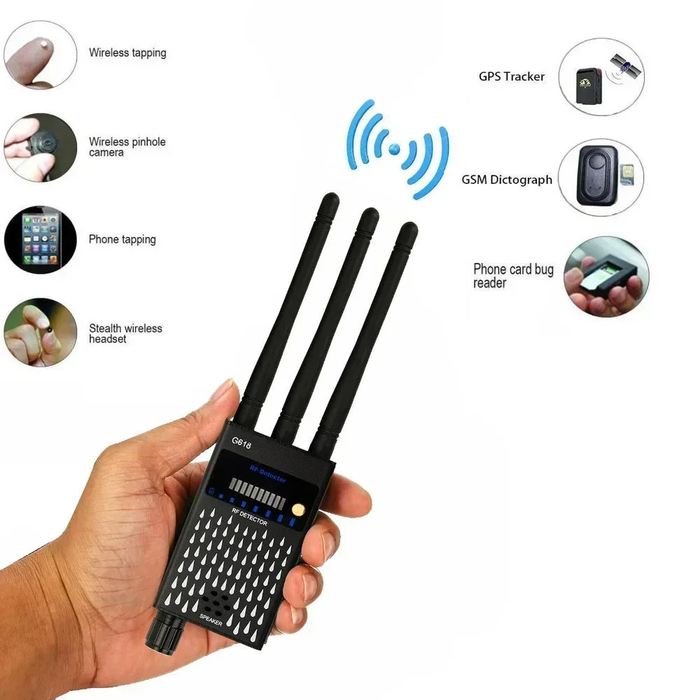 Professional Spy Camera Finder RF Scanner GPS 2-5G Wifi Signal jammer Bluetooth blocker hacking gadgets Hidden Cam/Bug Detector
