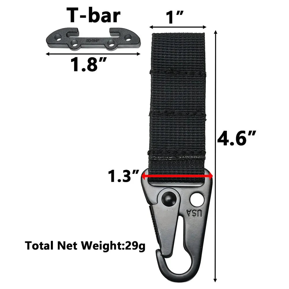 Tactical Gear Molle Clash Hook,Molle Belt Clip With Tee Mount Battle Belt Accessories For Gloves Keychains Hunting Vest Gear