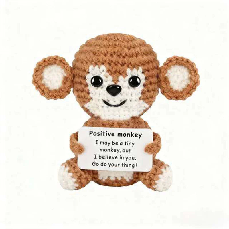 Gifts for Him Her Boyfriend Girlfriend  Handmade Positive Crochet Cute Monkey Emotional Birthday Christmas Desktop Decorations